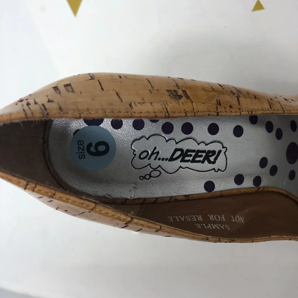 Oh Deer! Cork and Metallic coated heels SAMPLE 6 - Picture 5 of 6